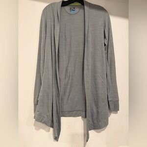 Icebreaker Small Grey Cool-Lite Merino Sphere Lightweight Open Cardigan XS